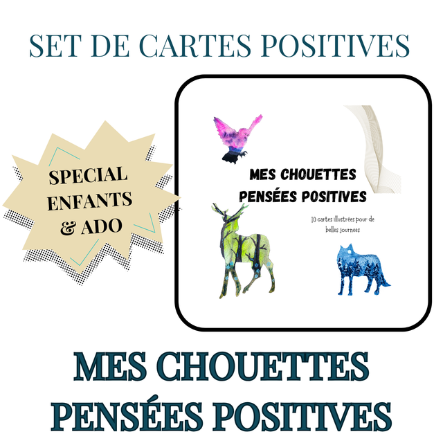 Set de cartes positives « Mes chouettes pensées positives »