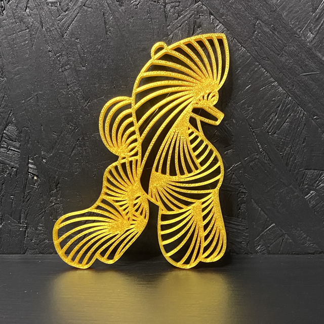 3D - Poodle Puppy Yellow Gold