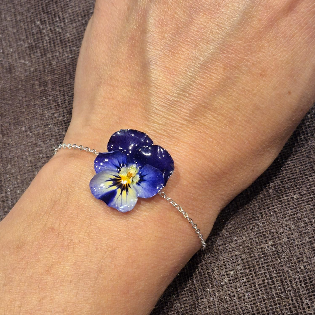 Bracelet Pensée – Acier inoxydable argenté