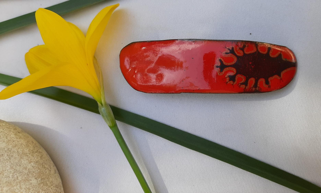 Barrette à cheveux Rouge Anemone
