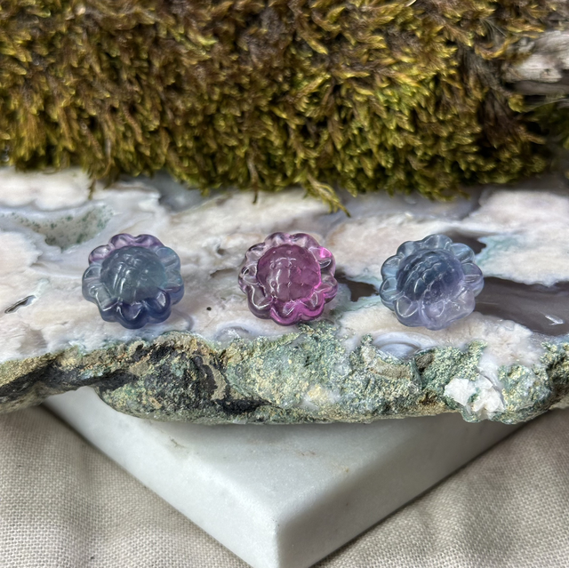 Sunflower Mini Fluorite Carving