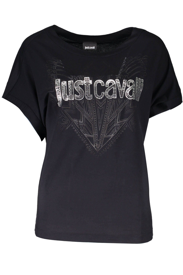 JUST CAVALLI T-SHIRT MANICHE CORTE DONNA NERO