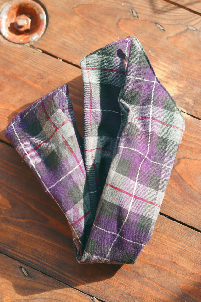 Headband • Tartan violet &amp; gris