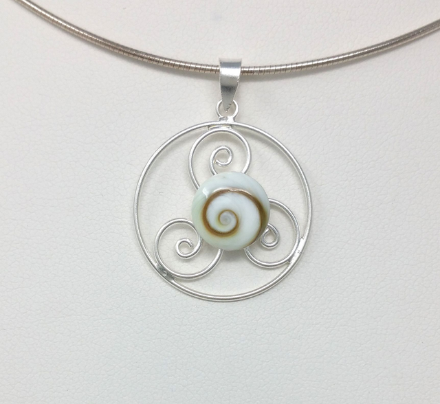 PENDENTIF OEIL DE STE LUCIE TRISKELE ARGENT VENDU SANS CHAINE - OSLP170339T