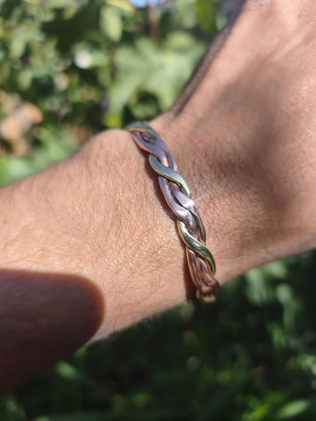 Bracelet cuivre et laiton entrelacé - Mixte