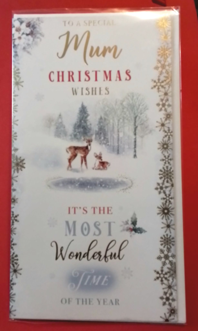 Mum Christmas Card snowy Design