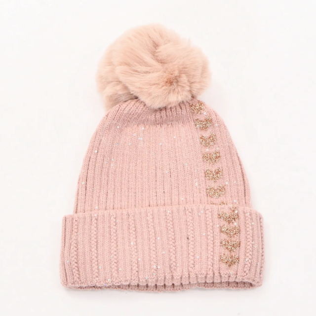 Gorro pompón rosa