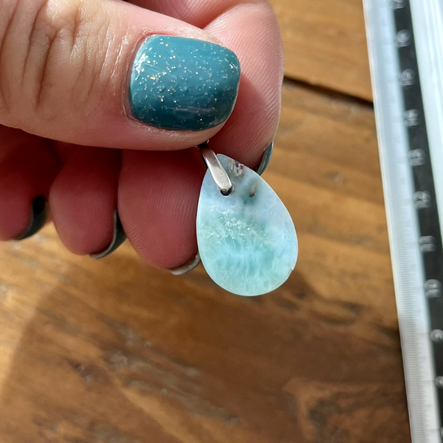 Pendentif en Larimar et bélière argent