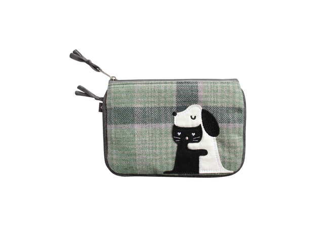 Earth Squared Appliqué Cosmetic Bag Dog and Cat