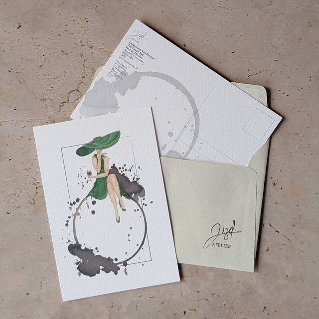 Carte postale - Vin Nature - The Great Hat, Vert de Hooker
