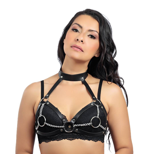 Harness Busto Love com Gargantilha e Correntes