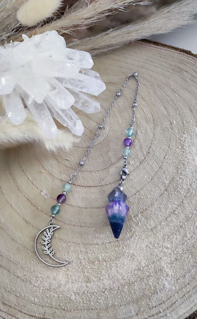 Pendule Divinatoire 2 en 1 Fluorite