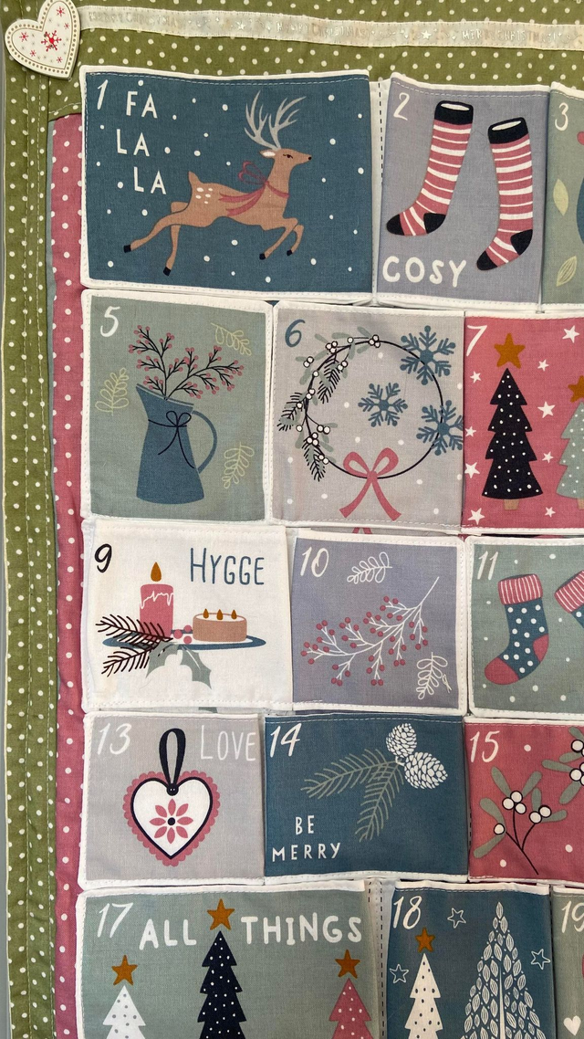 Scandi Hygge Fabric Advent Calendar with free personalised name tag