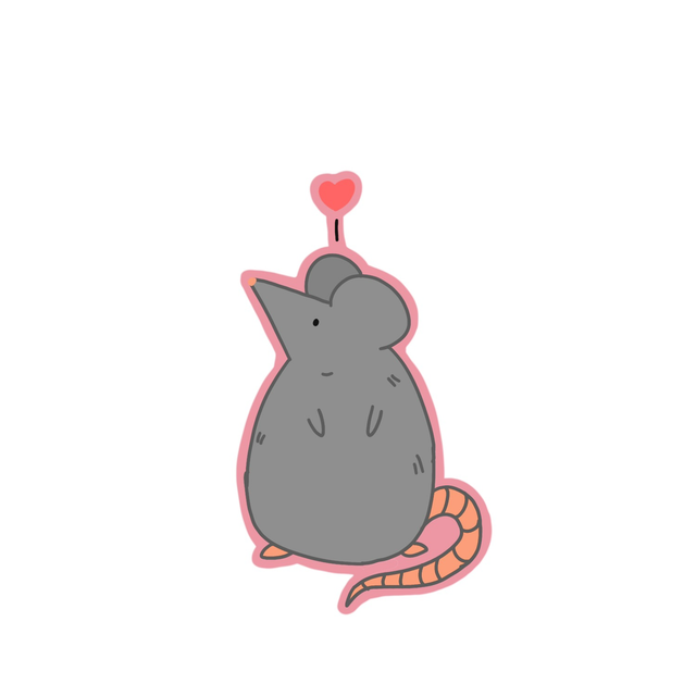 Original Art Sticker | Rat Love