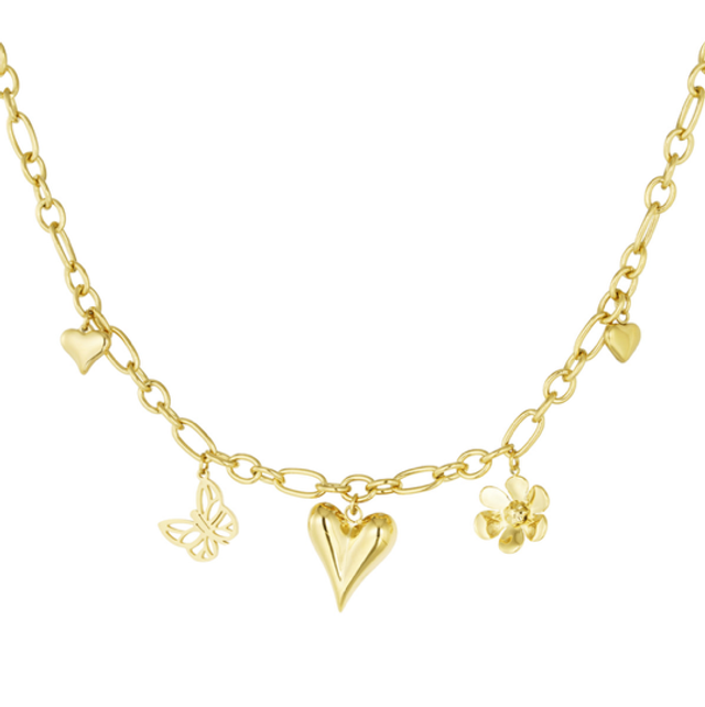Ketting bedels natural love goud