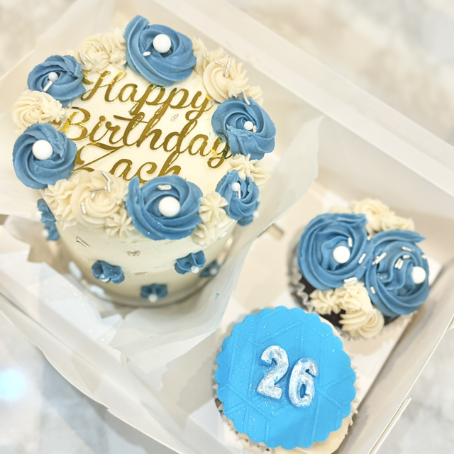 Blue Baby Bento Cake & Cupcakes