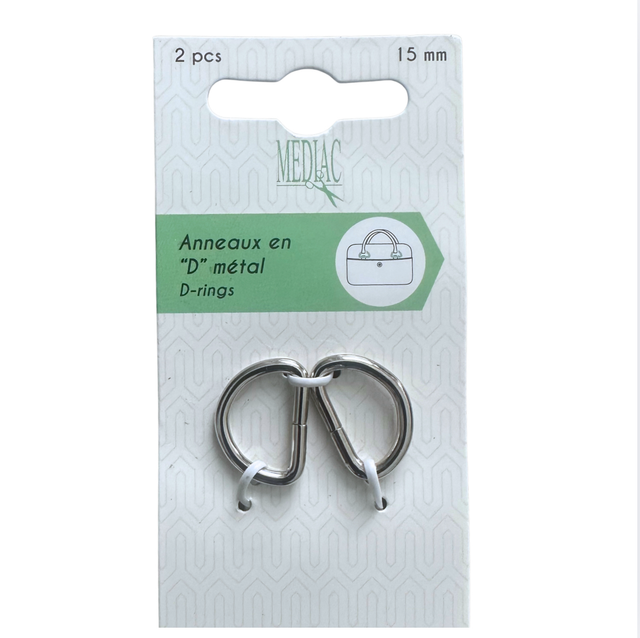 Demi-Anneaux fins x2 pour pochette  1,5cm ou 2cm