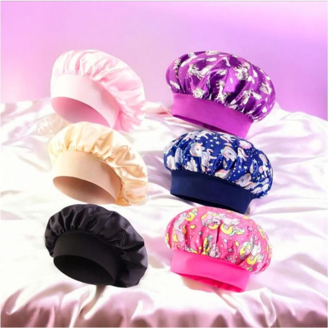 Kids’ Satin Sleep Bonnet – Assorted Designs | Kids’ Hair Accessories

