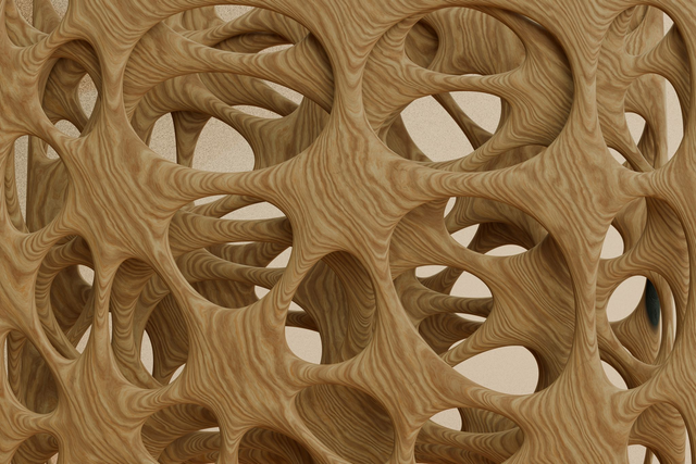 MUR VORONOÏ BOIS  60X40CM