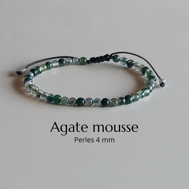 Bracelet ajustable en Agate mousse