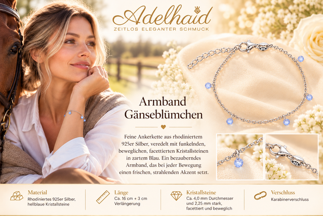 Armband Gänseblümchen – blau