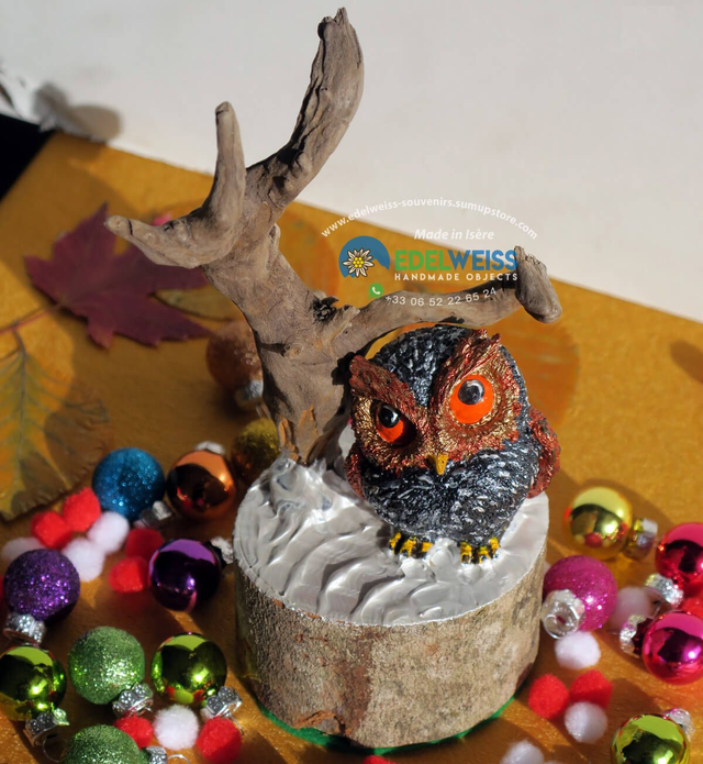 Hibou - arbre de bois de mer