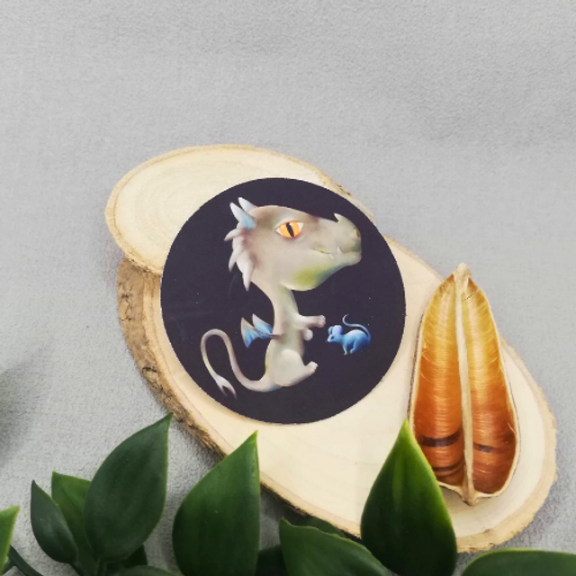 Sticker dragon et souris