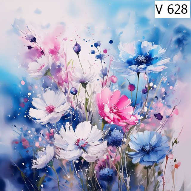 Panneau Fleur en Velours 5 - 40x40cm