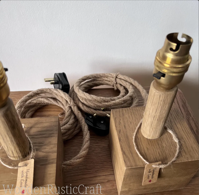 Pair of Handmade Rustic Lamp Bases