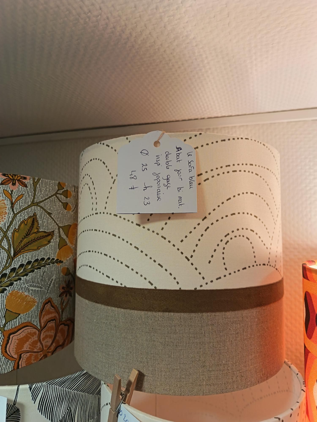 Abat-jour diam 25 cm bi-matiere