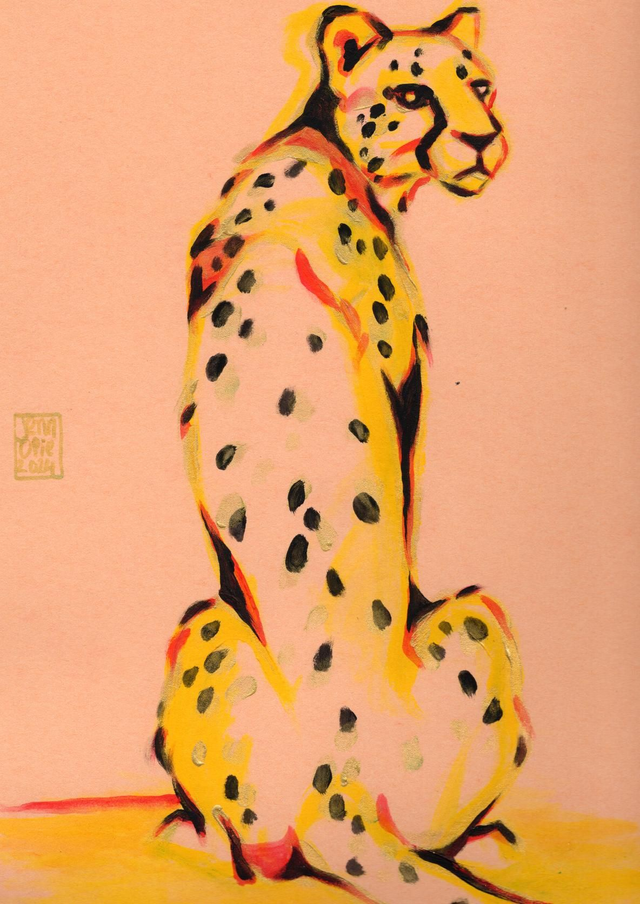 A3 Original Cheetah Painting