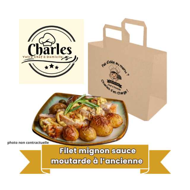 Filet mignon sauce moutarde à l’ancienne – Plat pour 1 personne.