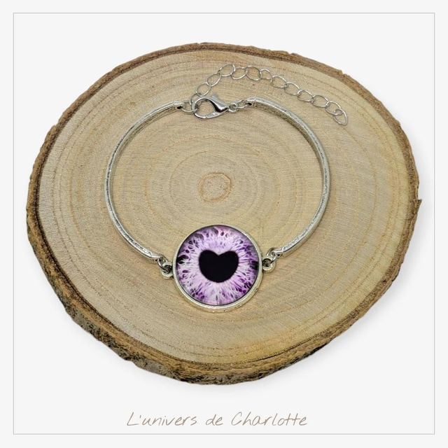 Bracelet &quot;Violet&quot; coeur acier C-04