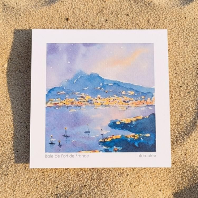 Carte postale carrée 13x13 - Aquarelle Nouvelle aube