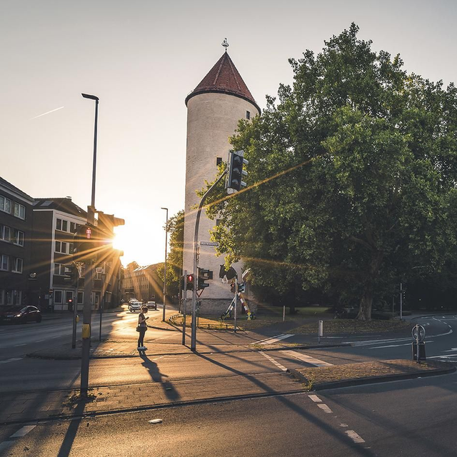 Buddenturm im Abendlicht