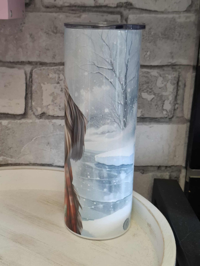 Gourde Canette Lhassa écharpe rouge