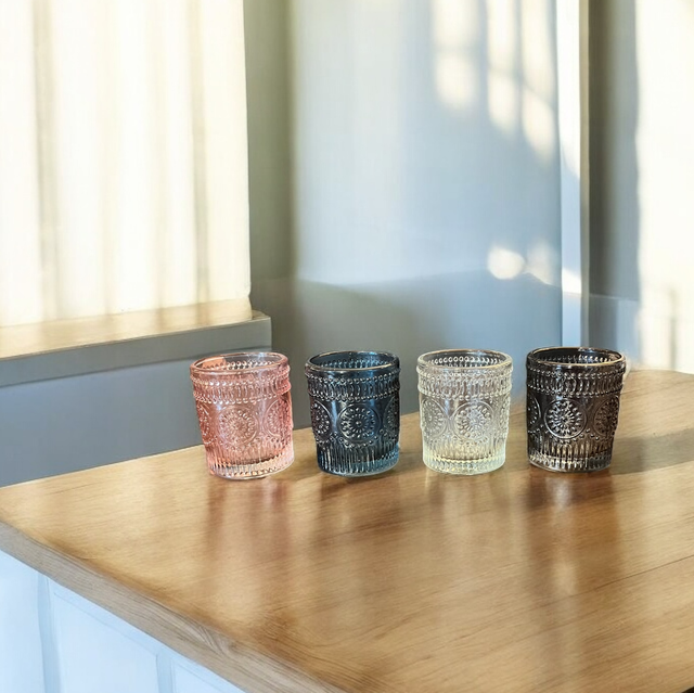(Z) Patterned Glass Tea Light Holders 