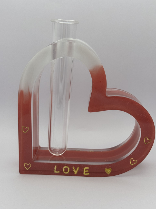 Love Heart Resin Propagation Vase
