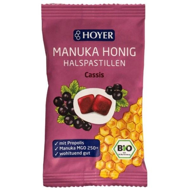 Manuka Honig Halspastillen Cassis 30g Tüte