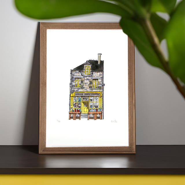Bécherel Bookshop – Art Print from Brittany