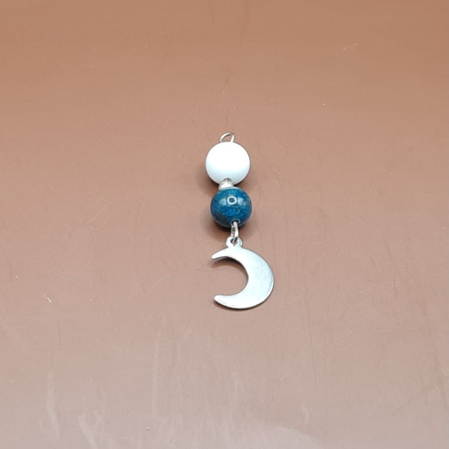 Pendentif Apatite bleue - howlite blanche