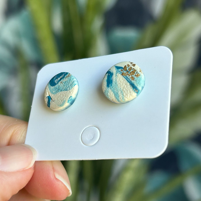 Blue stud earrings