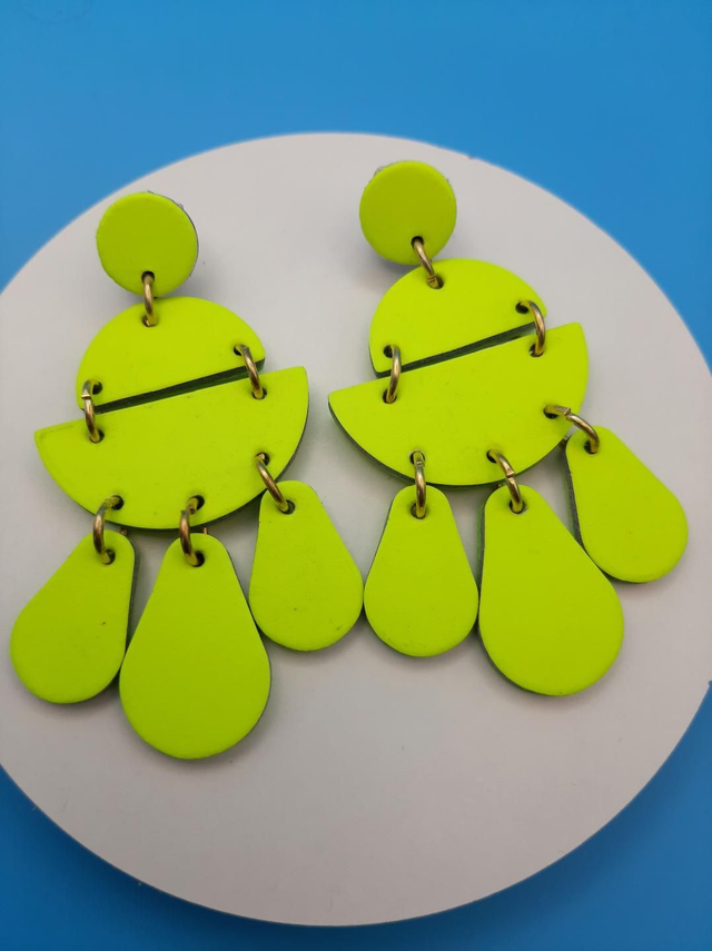 SALE! Large chandelier style earrings  - yellow