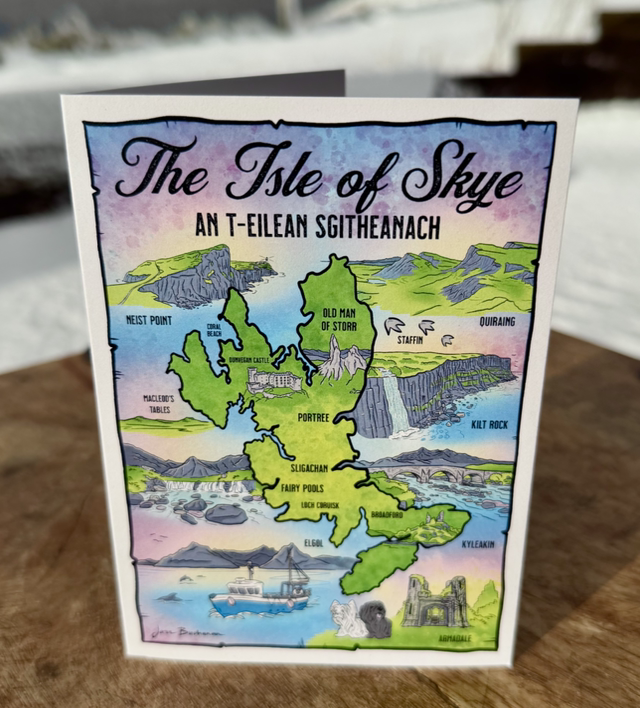 Skye map greeting card A6
