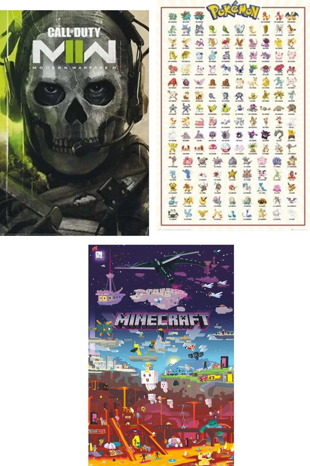 Gift pack of 3 Gamer posters  (includes delivery)
