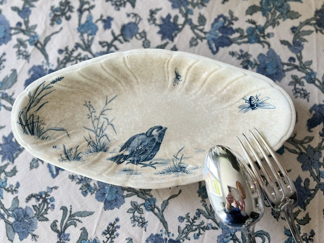 OISEAUX - Ravier aux oiseaux de la manufacture de Gien - Terre de Fer