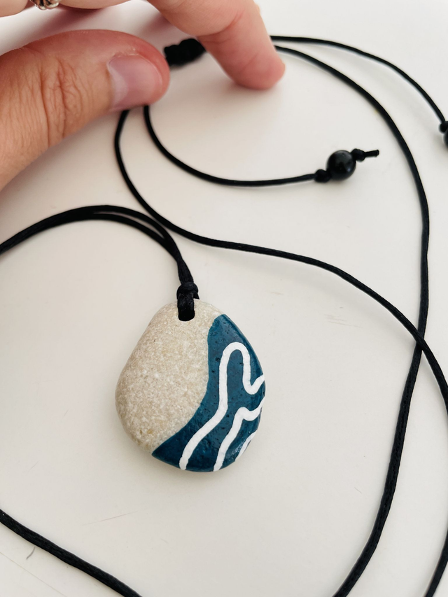 Colar Ilustrado Mar Azul