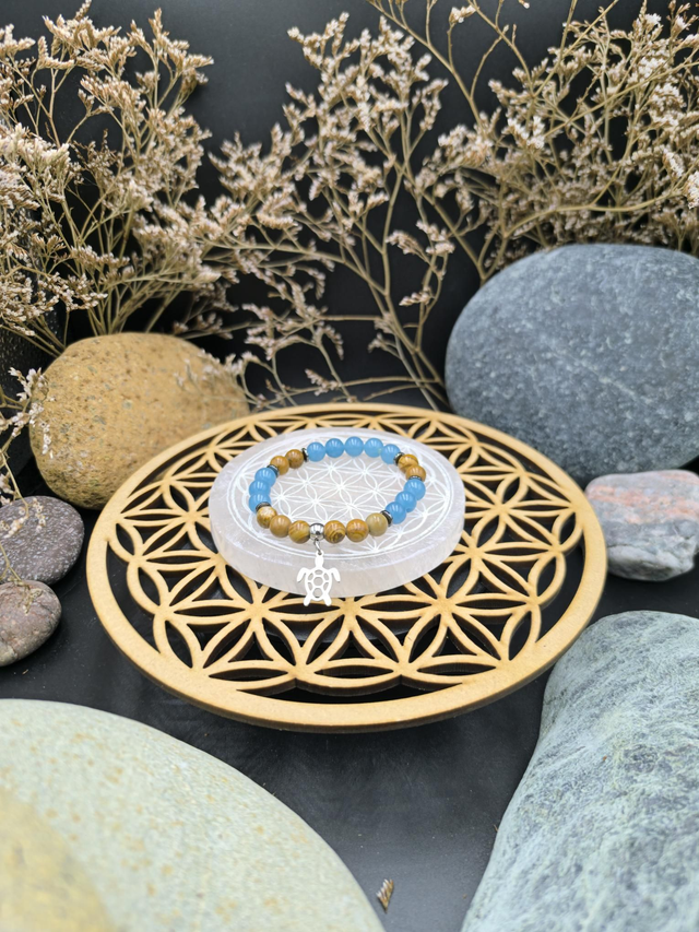 BP.016 Bracelet tortue bleu