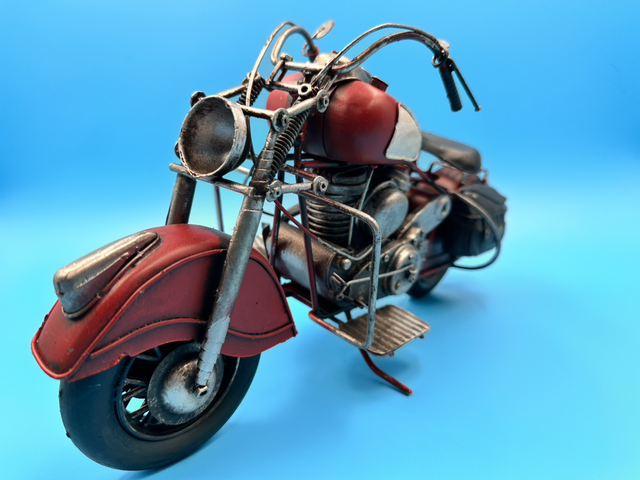Retro Tin Metal Red Motorcycle Model 38cm