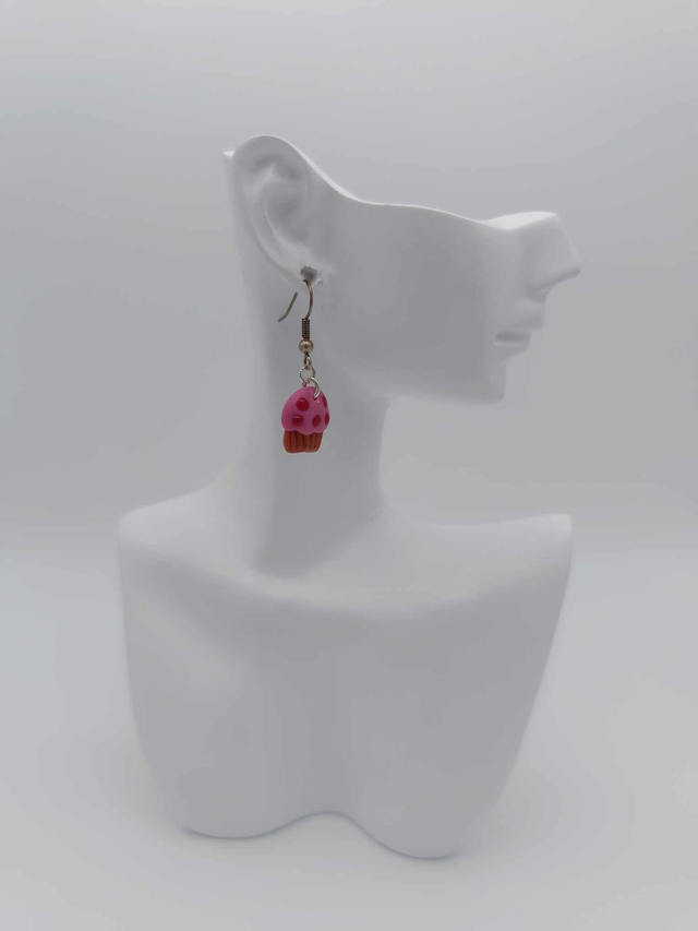 Boucles d&#039;oreilles en porcelaine froide Cupcake 